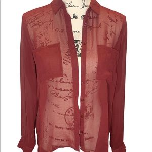 Sheer Oxford Style Top